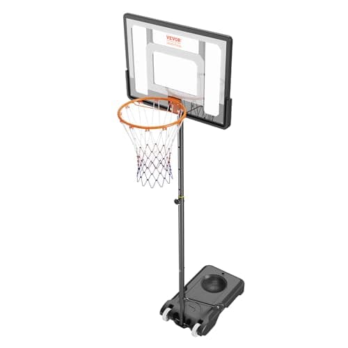 VEVOR Basketball Hoop, 32 inch Basketball Hoops Goal, 5-7 ft Adjustable Height Portable Backboard Hoop, Kids Adults Basketball Court with Wheels, Stand, Fillable Base, Basketball Hoop Outdoor/Indoor 5