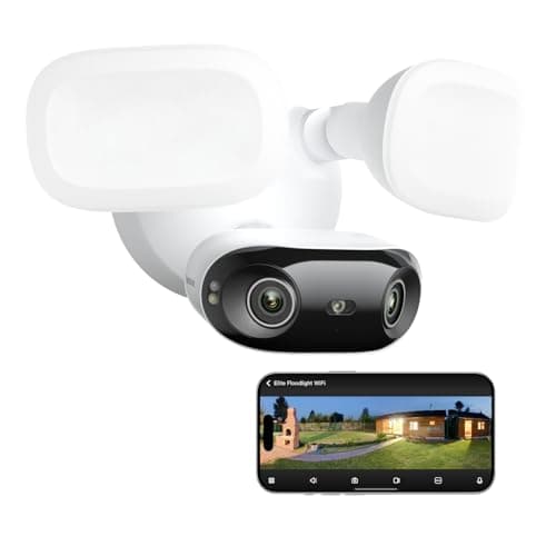 REOLINK Elite Floodlight WiFi, 4K 8MP 180° Panoramic Wired Floodlight Camera, Adjustable 3000 Lumens, Local AI Video Search, Dual-Band Wi-Fi 6, 24/7 Recording, No Monthly Fees, 100~240V AC Hardwired