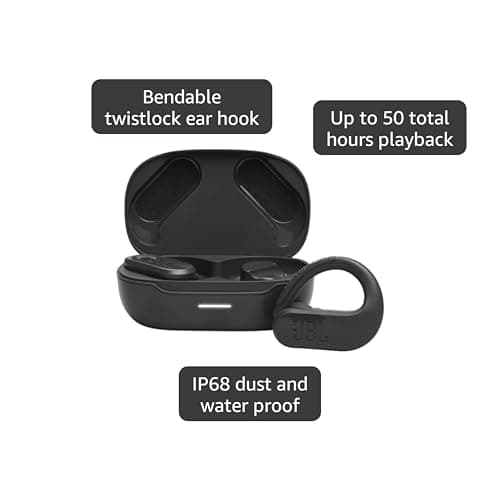 JBL Endurance Peak 3 - Dust and Water Proof (IP68) True Wireless Active Earbuds, JBL Pure Bass Sound, Up to 50 Total Hours of Playback with Speed Charge, Ambient Aware & Talk Thru (Black) 2