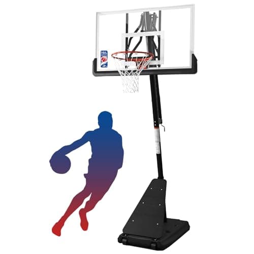 IGL Basketball Hoop Outdoor with 52 Inch Shatterproof Backboard, 10FT Height Portable Basketball Hoop Outdoor, Adjustable Basketball Goal System (Black)
