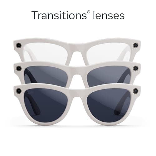 Ray-Ban Meta (Gen 1), Skyler, Shiny Chalky Grey | Smart AI Glasses for Men, Women - 12 MP Camera, Open-Ear Speakers, Video Recording, Bluetooth - Transitions® Sapphire Lenses — Wearable Technology 2