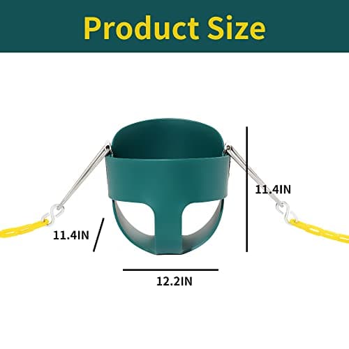 High Back Full Bucket Toddler Swing Seat with Yellow Coated Chains Fully Assembled Baby Swing Set Accessories 2