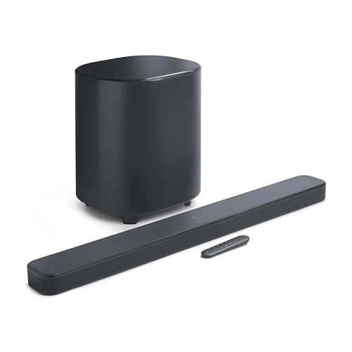 JBL Bar 500MK2-5.1 Channel soundbar System with Dolby Atmos®, MultiBeam™ 3.0 & PureVoice 2.0, 750W with 10" Sub, Easy Sound Calibration, and Works with Voice Assistant-Enabled Speakers (Black) 3