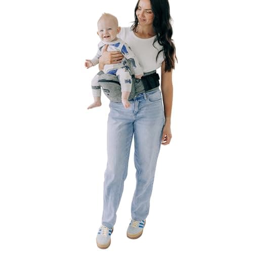 Tushbaby Ergonomic Hip Seat Carrier- for Babies and Toddlers 0-3yrs, Safety Approved, Structured Support, Convenient Pockets, Feeding Aid, Durable YKK Zippers, Foam-Free Build, (Grey) 4