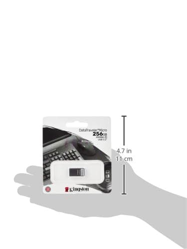 Kingston DataTraveler Micro 256GB USB Flash Drive | Ultra-Small Premium Metal Design | USB 3.2 Gen 1 | Speeds up to 200MB/s | DTMC3G2/256GB,Silver 3