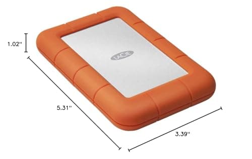 LaCie Rugged 5TB Portable External HDD - USB 3.0/2.0 Compatible, Shock/Dust/Rain Resistant for Mac & PC, Orange, Grey 5