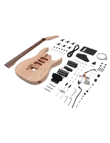 Fistrock DIY Electric Guitar Kit Beginner Kit 6 String Right Handed with Mahogany Body Mahogany Neck Rosewood Fingerboard Black Hardware Build Your Own Guitar JS Series. 3