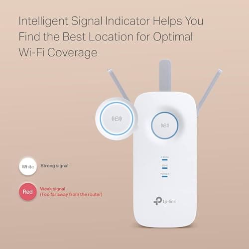 TP-Link AC1900 WiFi Range Extender RE550 | Dual-Band Wireless Repeater Amplifier w/Gigabit Ethernet Port | Up to 2200 Sq. Ft., 32 Devices | Internet Signal Booster | APP Setup | EasyMesh Compatible 5
