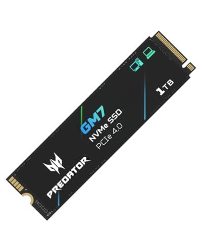 Acer Predator GM7 1TB SSD: M.2 2280 PCIe Gen 4 x4 NVMe 2.0, Read Speed Up to 7400 MB/s, Internal PC Solid State Drive for Laptop, Desktop and PS5 2