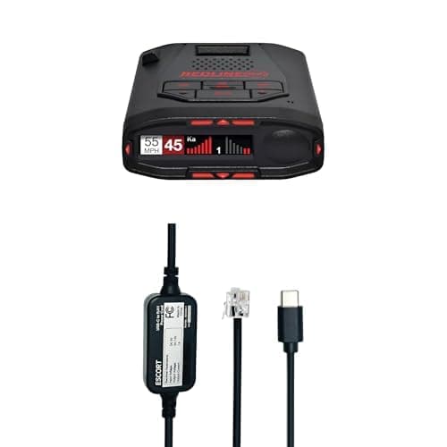 Bundle of Redline 360c Plug and Play Radar Detector + Escort USB-C to RJ11 Radar Power Cord