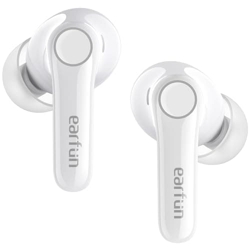 EarFun Air Pro 4 Adaptive Hybrid Noise Canceling Wireless Earbuds, Qualcomm Snapdragon Sound, aptX Lossless, 6 Mics AI CVC 8.0 Call, LDAC Hi-Res Audio, 52H Playtime, Bluetooth 5.4 (Glossy White)
