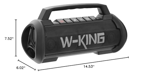 W-KING Portable Speakers Bluetooth Wireless, 120W Max Loudest Bluetooth Speaker, IPX6 Waterproof Outdoor Speaker with 70W Deep Bass/2*Subwoofer/DSP/EQ/42H/LED/MAC-in/TF/2 Pairing, Large Party Boombox 5