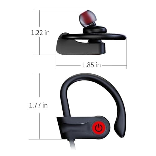 Boean Bluetooth Headphones, Wireless Headphones with 16 Hours Playtime Bluetooth 5.3 Wireless Earbuds HD Deep Bass Stereo Sound Isolation IPX7 Waterproof Earphones for Workout Running Sports 5