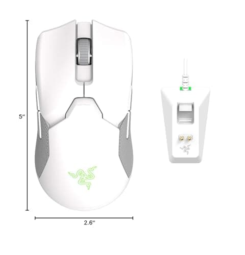 Razer Viper Ultimate Lightweight Wireless Gaming Mouse & RGB Charging Dock: Hyperspeed Wireless Technology - 20K DPI Optical Sensor - 74g Lightweight - 70 Hr Battery - Mercury White 5