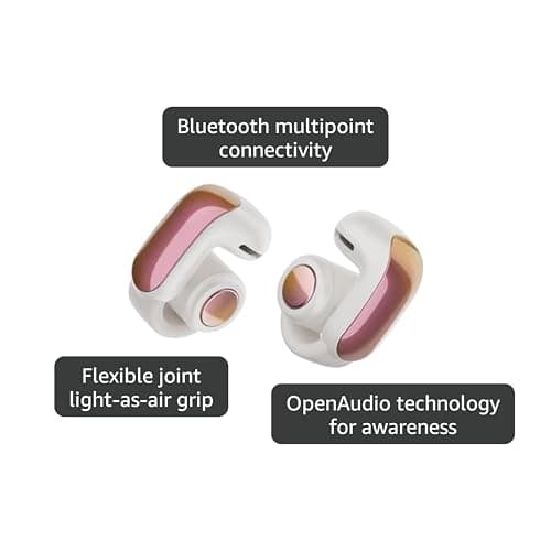 Bose Ultra Open Earbuds - Bluetooth Open Ear Earbuds with OpenAudio for Awareness, Clip-On Design for Comfort, Water Resistant, Up to 48 Hrs of Playtime, Sunset Iridescent - Limited Edition Color 4