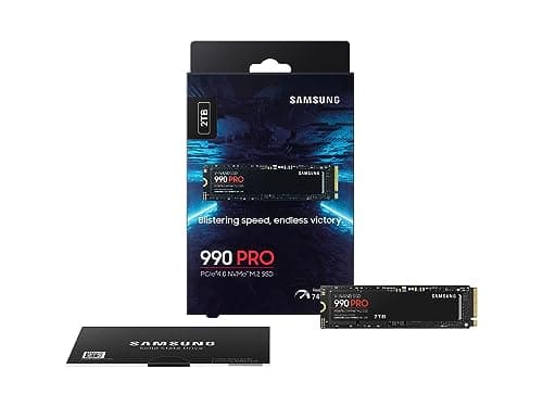 SAMSUNG 990 PRO SSD 2TB NVMe M.2 PCIe Gen4, M.2 2280 Internal Solid State Hard Drive, Seq. Read Speeds Up to 7,450 MB/s for High End Computing, Gaming, and Heavy Duty Workstations, MZ-V9P2T0B/AM 4