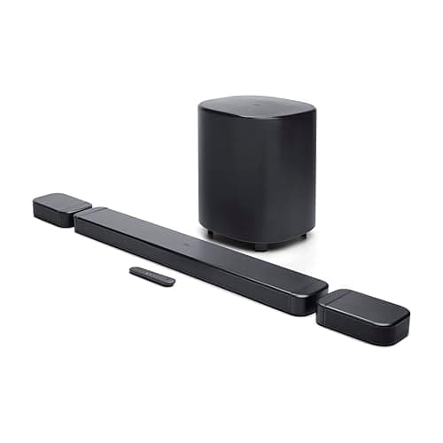 JBL Bar 700MK2-7.1 Channel soundbar System with Detachable Speakers and Dolby Atmos®, 780W max Output Power and a 10" Wireless subwoofer, Works with Voice Assistant-Enabled Speakers (Black)