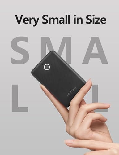 miisso 6000mah Ultra Slim Built in Cables Power Bank, Card Size Built in USB C Cords Battery Pack Portable Charger for Phones, 3 Output External Battery Pack Compatible with iPhone, Deep Black 4