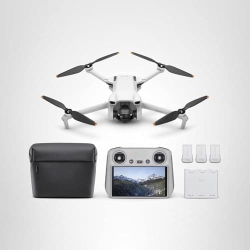 DJI Mini 3 Fly More Combo (DJI RC), Drones with Camera for Adults 4K, 3 Batteries for 114-min Flight Time, Vertical Shooting, 32800ft (10km) Video Transmission, Lightweight Mini Drone for Beginners 5