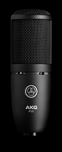 AKG Pro Audio P120 - Affordable 2/3-Inch Diaphragm Condenser Microphone for Clear Vocals & Instruments. Studio Recording or Live. XLR Connector. Black 2