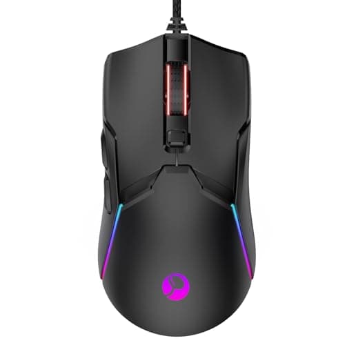 SPEEDORA Wired Ergonomic Mouse,All Keys are editable, 12 Backlit Modes,8000 DPI Wired Optical Mouse,Software Supports DIY Keybinds Button for Gamer Bigger and Office (AH-CMD6-34N7)