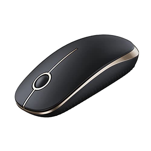 VssoPlor Wireless Mouse, 2.4G Slim Portable Computer Laptop Mouse with Nano Receiver Quiet Silent Optical Mice for Notebook, PC, Laptop, Computer-Black and Gold 5