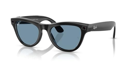 Ray-Ban Meta (Gen 1) Skyler, Shiny Black | Smart AI Glasses for Men, Women — 12 MP Camera, Open-Ear Speakers for Audio, Video Recording, Bluetooth — Transitions® Cerulean Blue — Wearable Technology 2