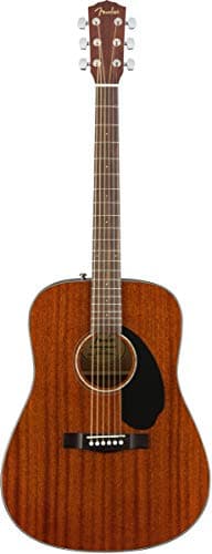 Fender CD-60S Solid Top Dreadnought Acoustic Guitar - All Mahogany Bundle with Hard Case, Tuner, Strap, Strings, Picks, Austin Bazaar Instructional DVD, and Polishing Cloth 2