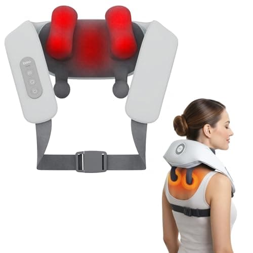 Shiatsu Neck and Back Massagers with Heat, 150 Mins Uses, 4 Modes & Adjustable Massage Head, Electric 3D Deep Tissue Kneading for Shoulder, Leg, Muscle Soreness, Pain Relief, Relaxation for Women, Men