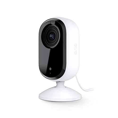 Arlo Essential Security Camera 2K | Indoor Only| 2nd Gen | Baby Monitor & Pet Camera | Wired Automated Privacy Shield, 2-Way Audio, Night Vision, Live Stream, Motion Alerts & Notifications White,1 Cam