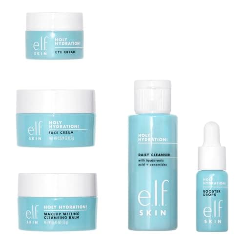 e.l.f. SKIN Holy Hydration! Hydrated Ever After Skincare Mini Kit, Cleanser, Makeup Remover, Moisturizer & Eye Cream For Hydrating Skin, Airplane-Friendly Sizes 4