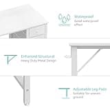 Lufeiya Small White Desk with Drawers for Bedroom, 40 Inch Kids Girls Study Desks, Reversible Computer Writing Nail Table with Fabric Drawer for Small Spaces Home Office Manicure 7