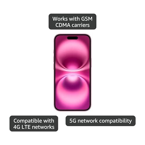 Apple iPhone 16, US Version, 128GB, Pink - Unlocked (Renewed) 4