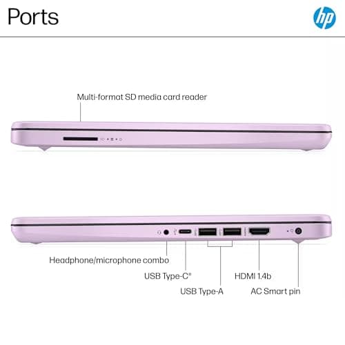 HP 14" Laptop 2025 Business Student Slim Computer, Lifetime MS Office, Copilot AI, Quad-Core Intel CPU, 16GB RAM, 628GB Storage (128GB UFS+500GB Ext), MarxsolAccessory, Wi-Fi 6, Win 11 Pro, Lavender 4
