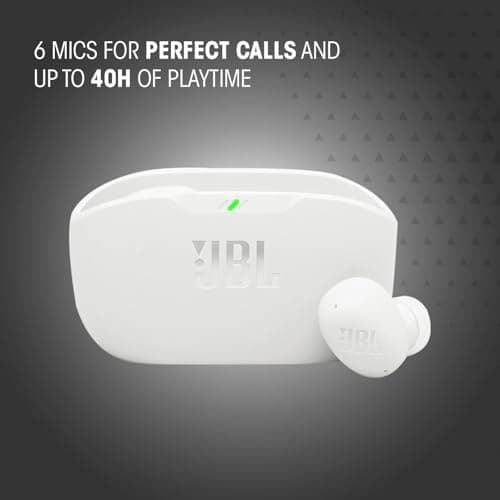 JBL Vibe Buds 2 - True Wireless Noise Cancelling Earbuds with JBL Pure Bass Sound & Smart Ambient technology, 4mics for crisp, clear calls, up to 40Hrs of Playback, IP54 Dust & Water resistant (Black) 4