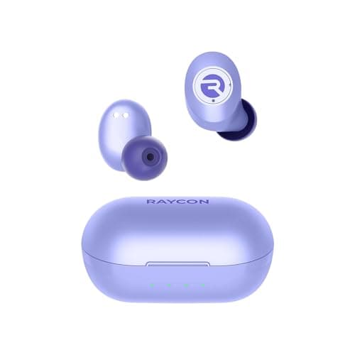 Raycon Everyday Earbuds Classic Bluetooth Wireless with Microphone - Stereo Sound, Active Noise Canceling, in-Ear Bluetooth Headset True Wireless Earbuds 32 Hours Playtime (Purple)