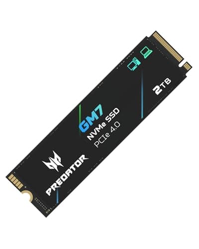acer Predator GM7 2TB SSD: M.2 2280 PCIe Gen 4 x4 NVMe 2.0, Read Speed Up to 7400 MB/s, Internal PC Solid State Drive for Laptop, Desktop and PS5 - BL.9BWWR.119 2