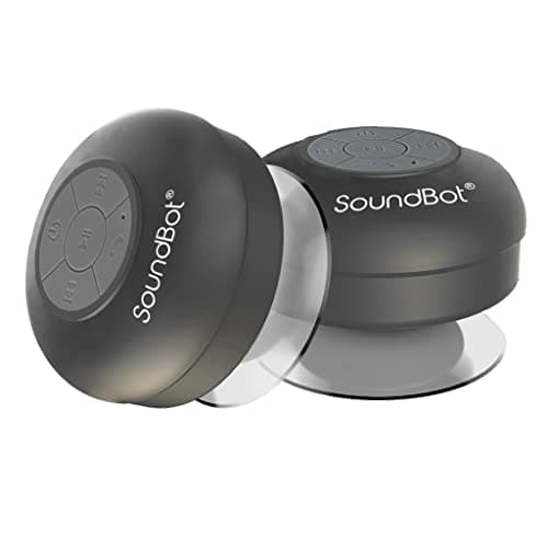 Soundbot® Waterproof Shower Speaker HD Water Resistant Bluetooth Handsfree Portable with Loud Clear Sounds 6+hrs of Playtime, Wireless Suction Cup Small Durable for Outdoors Travel Home SB510 (Black) 2