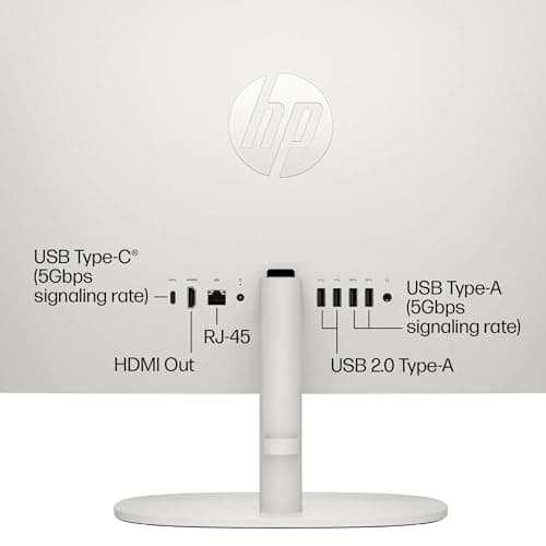 HP 21.5" FHD All-in-One Desktop Computer, Dual-Core Intel Celeron, Windows 11 Pro, Snow White (Renewed) (Snow White, 8GB RAM | 512GB SSD) 5