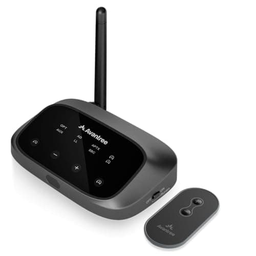 Avantree Oasis Plus 2 Bluetooth 5.3 Transmitter for TV w/Optical or AUX Output, Wireless Adapter for Headphones/Speaker, aptX-Adaptive, Remote Volume Control, Soundbar Passthrough