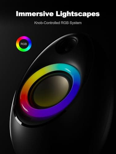 Bluedee Computer Speakers for Desktop PC, Bluetooth 5.4 Desktop Speakers with 2 Speaker Units, Dynamic RGB Light USB Speaker, USB/Type-C Powered Plug & Play PC Speakers for Desktop, Laptops, Tablet 4