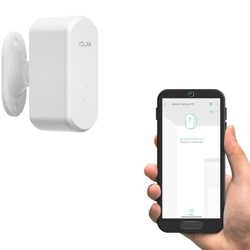 YoLink Indoor Motion Sensor RT, Radar Technology, Long Range, 2-Year Battery Life, Adjustable Sensitivity, Real-Time Alerts, Alarm Suppression, Alert Hold, No-Motion Detection, Hub Required YS7806