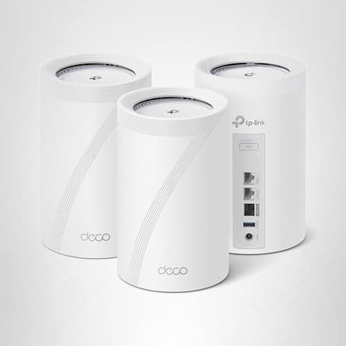 TP-Link Deco BE67 Tri-Band WiFi 7 BE14000 Whole Home Mesh System | 8-Stream 14Gbps | 1×10G+1×2.5G Multi-gig Wired Backhaul | Up to 8100 Sq.ft | VPN, HomeShield, MLO, 320 MHz, AI-Roaming (3-Pack) 5