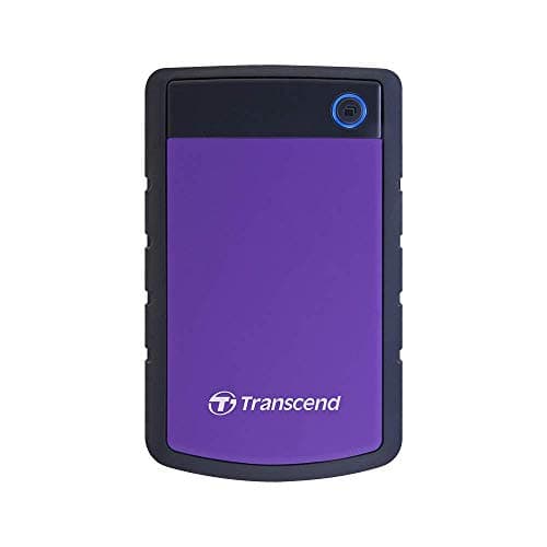 Transcend 2TB SJ25H3, USB 3.1 Portable Hard Drive Rugged, Anti-Shock Resistant, Compact and Lightweight with Lightning-Fast Speeds, One Touch Backup Button, Purple - TS2TSJ25H3P 5