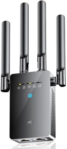 2026 Best WiFi Extender Signal Booster - 6X Faster Internet Extender WiFi Booster for Home, Long Range up to 15,588 Sq Ft, WiFi Repeater w/Ethernet Port, 1-Tap Setup, Compatible with Wireless Routers