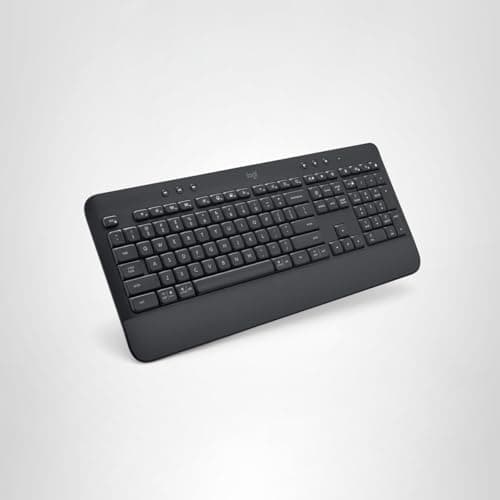 Logitech Signature K650 Comfort Full-Size Wireless Keyboard with Wrist Rest, BLE Bluetooth or Logi Bolt USB Receiver, Deep-Cushioned Keys, Numpad, Compatible with Most OS/PC/Window/Mac - Graphite 5