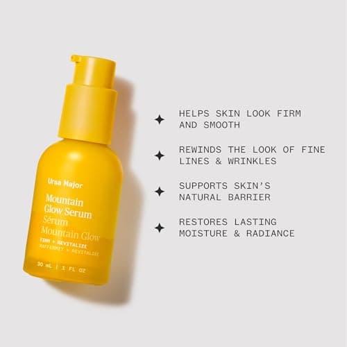 Ursa Major Mountain Glow Natural Face Serum | Vegan Daily Facial Moisturizer | Combat Wrinkles & Sagging Skin | Boost Radiance and Skin Glow | Cruelty-Free & Non-Toxic | For Men & Women | 1.0 ounce 3