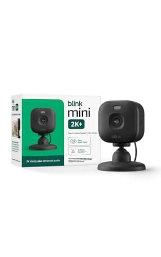 Blink Mini 2K+ (newest model) – Plug-in Home & Pet Security Camera with 2K video resolution, color night vision, enhanced audio, motion detection – 1 camera (Black)