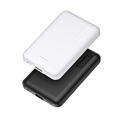 Miady 2-Pack 5000mAh Mini Portable Charger, 5V 2.4A USB-C Output Fast Charging Power Bank for Travel Small Battery Pack Compatible with iPhone 17/16/15 Galaxy S24/S22 iPad Android etc (White+Black)