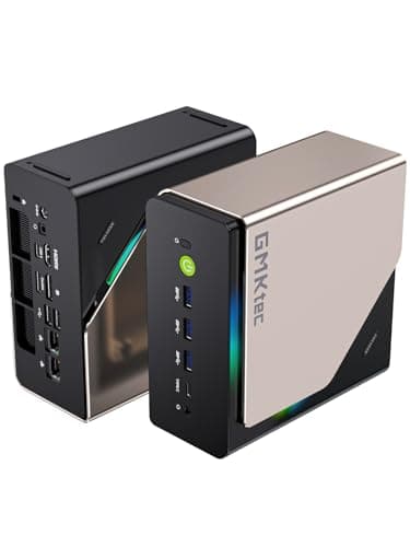 GMKtec AI Mini PC Ultra 9 285H (Turbo 5.4GHz) 96GB DDR5 2TB PCIe 4.0 SSD Mini Gaming Computer 3X M.2 Expansion Slots, Oculink, Quad Screen 8K Display EVO-T1
